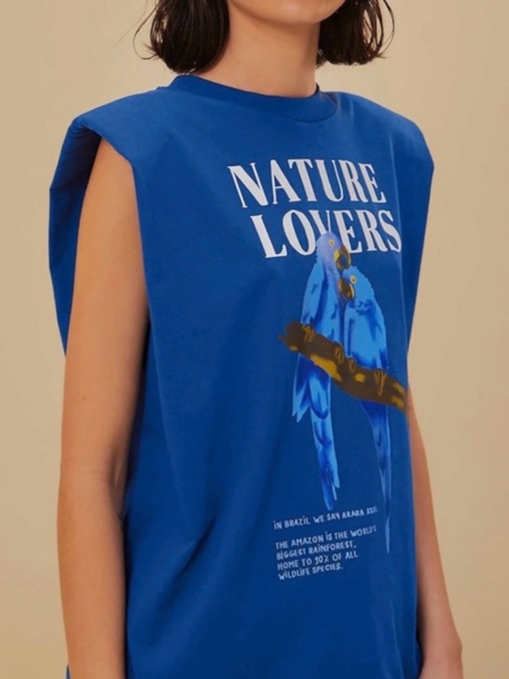 FARM Rio Nature Lovers Blue Graphic Muscle Tee - Women